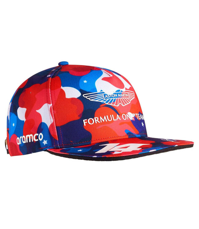 Aston Martin Cognizant F1 Team Adult Alonso GP USA Drivers Baseball Cap Camo - Collection 2023