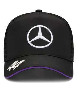 Mercedes AMG Petronas F1 Team 2024 Adult Lewis Hamilton Driver Trucker Cap Black