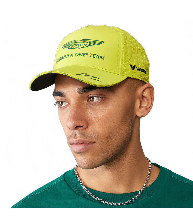Aston Martin Cognizant F1 Team Adult Alonso Drivers Baseball Cap Lime - Collection 2024