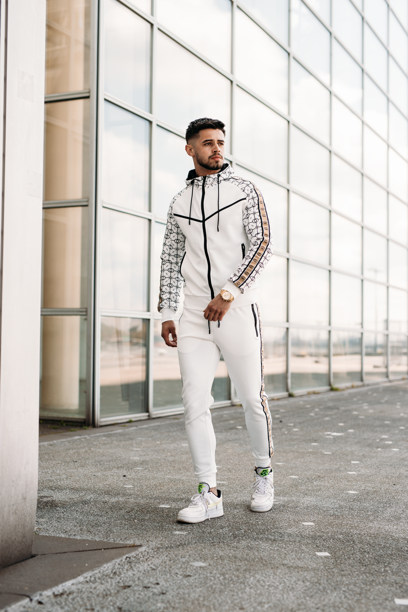 JOGGING PANTS - PRINTED WHITE - Alphenix