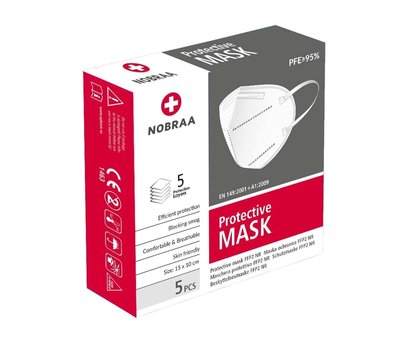 Nobraa FFP2 N95 maskers | Wit | Geproduceerd in de EU