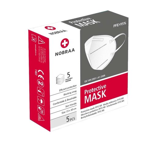 Nobraa FFP2 N95 maskers | Wit | Geproduceerd in de EU