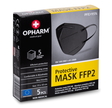 Nobraa FFP2 N95 masker | Zwart | Made in EU