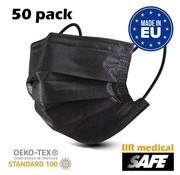 Nobraa 50 pieces IIR surgical masks BLACK - made in EU