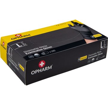 opharm 100 Opharm handschoenen nitril zwart maat M/L/XL