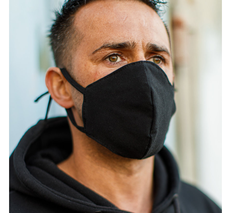 Washable Facemask |  Black | Streetwear  M08| Soft Cotton | Single pack