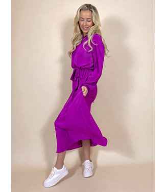 Classy High Neck Maxi Dress / Purple