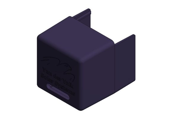 Van der valk 739052 zwarte kunstof einddop voor Side+ en trapezium profiel