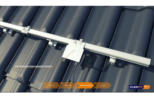 Clickfit Evo Pannendak  Landscape 1 kolom van 8 panelen verticale rails