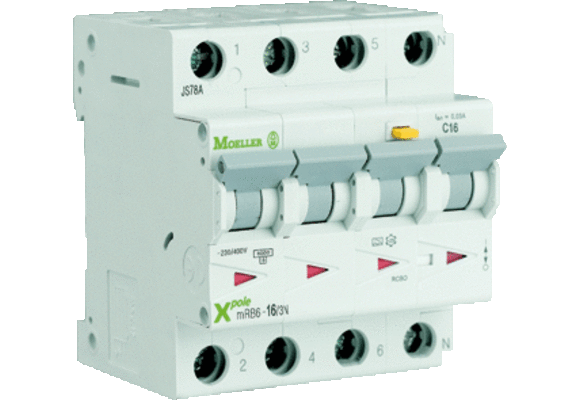 Eaton Aardlekautomaat 120656 MRB6, B-kar, 16A 300ma, 4 polig