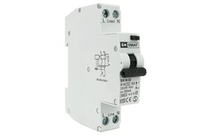 EMAT aardlekautomaat 1-polig+nul 16A B-kar 300mA
