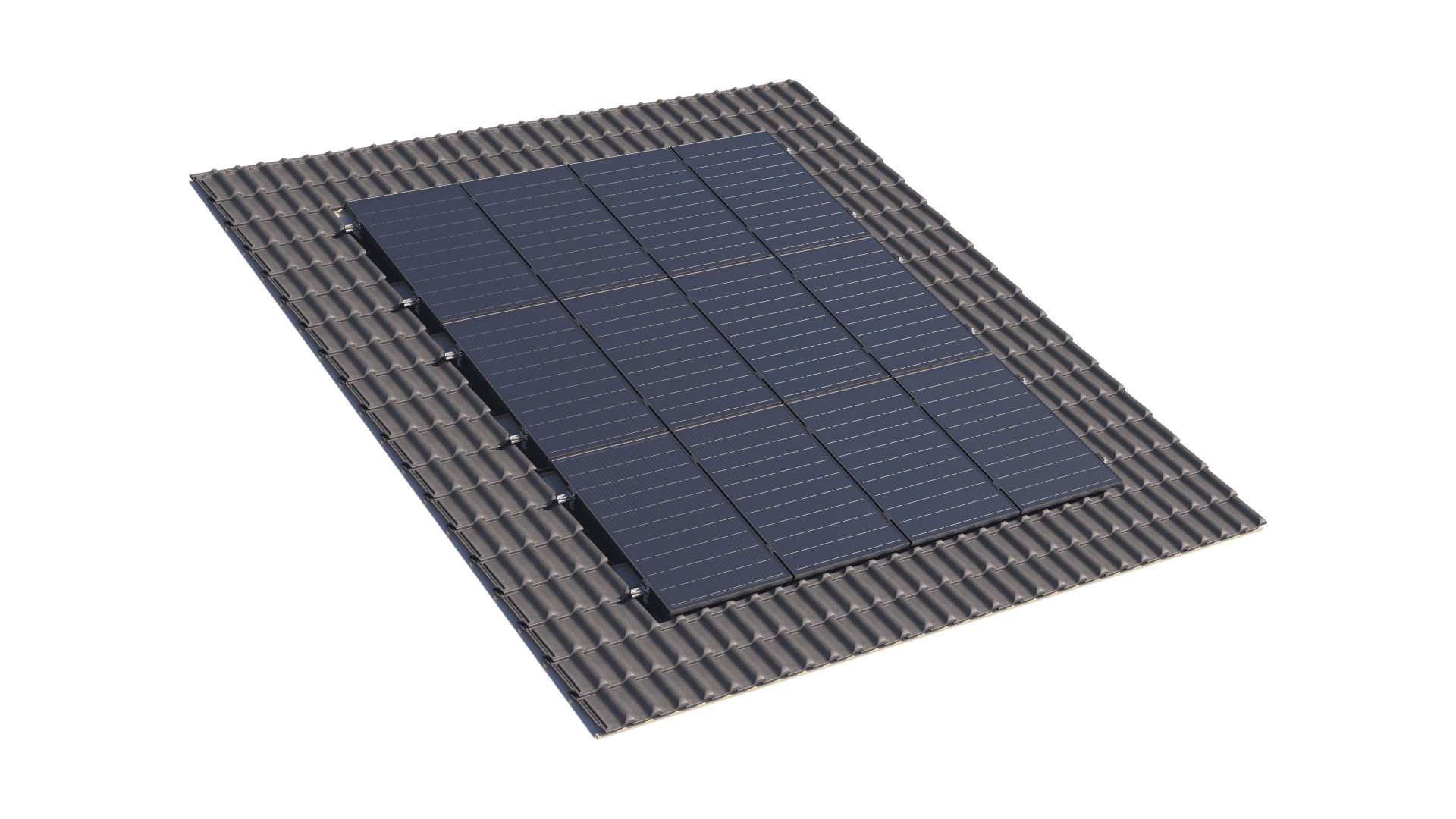 Solar Construct Pannendak Landscape 1 kolom van 3 panelen