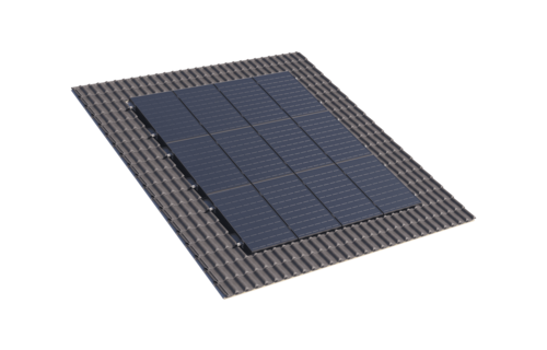 Solar Construct Pannendak Landscape 1 kolom van 4 panelen