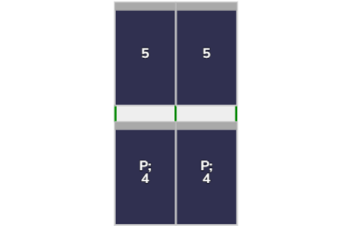 Flatfix Fusion  2 rij van 2 panelen Portrait Zwart