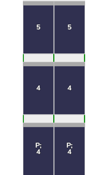 Flatfix Fusion 3 rij van 2 panelen Portrait Zwart