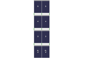 Flatfix Fusion  4 rij van 2 panelen Portrait Zwart