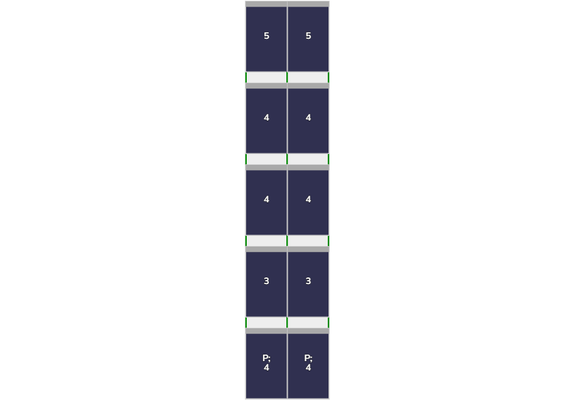 Flatfix Fusion  5 rij van 2 panelen Portrait Zwart