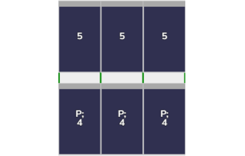 Flatfix Fusion  2 rij van 3 panelen Portrait Zwart