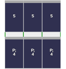 Flatfix Fusion  2 rij van 3 panelen Portrait Zwart