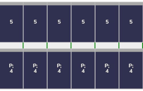 Flatfix Fusion  2 rij van 6 panelen Portrait Zwart