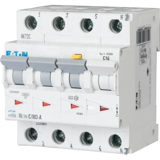 Eaton aardlekautomaat 3-polig+nul 25A 300mA C-kar