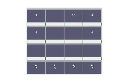 Flatfix Fusion 4 rijen van 4 panelen landscape