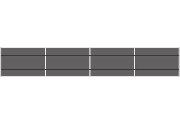 Clickfit Evo Pannendak  Landscape 1 rij van 4 panelen horizontale rails