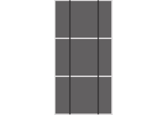 Clickfit Evo Pannendak  Landscape 1 kolom van 3 panelen verticale rails