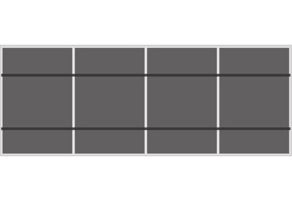 Van der Valk Pannendak Portrait 1 rij van 4 panelen