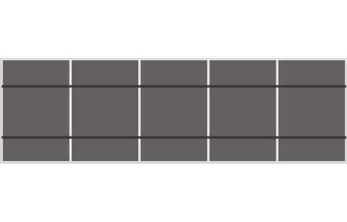 Solar Construct Pannendak Portrait 1 rij van 5 panelen