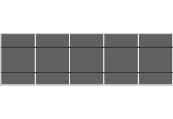 Solar Construct Pannendak Portrait 1 rij van 5 panelen