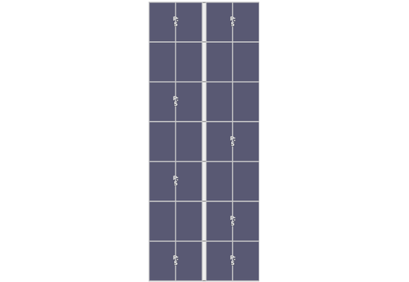Flatfix Fusion (2x) 7 Rijen van 1 dakje Oost/West Opstelling (28 panelen) landscape