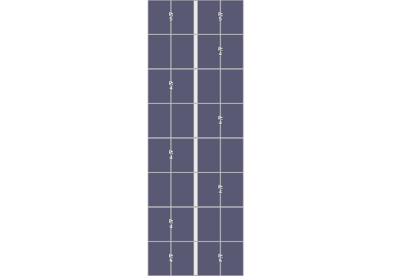 Flatfix Fusion (2x) 8 Rijen van 1 dakje Oost/West Opstelling (32 panelen) landscape