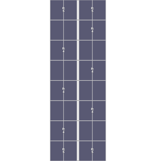 Flatfix Fusion (2x) 8 Rijen van 1 dakje Oost/West Opstelling (32 panelen) landscape