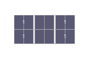 Flatfix Fusion (3x) 2 Rijen van 1 dakje Oost/West Opstelling (12 panelen) landscape