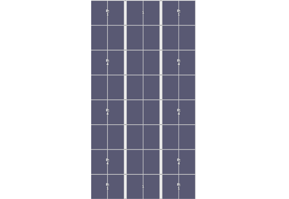 Flatfix Fusion (3x) 8 Rijen van 1 dakje Oost/West Opstelling (48 panelen) landscape