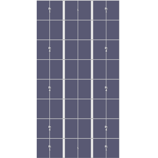 Flatfix Fusion (3x) 8 Rijen van 1 dakje Oost/West Opstelling (48 panelen) landscape