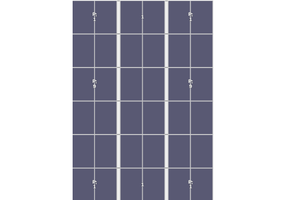 Flatfix Fusion (3x) 6 Rijen van 1 dakje Oost/West Opstelling (36 panelen) landscape