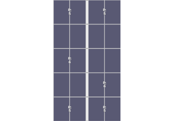 Flatfix Fusion (2x) 5 Rijen van 1 dakje Oost/West Opstelling (20 panelen) landscape
