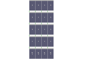 Flatfix Fusion  5 rij van 4 panelen Portrait Zwart