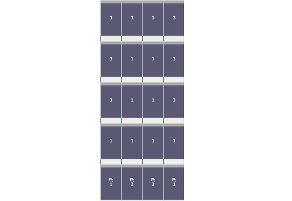 Flatfix Fusion  5 rij van 4 panelen Portrait Zwart
