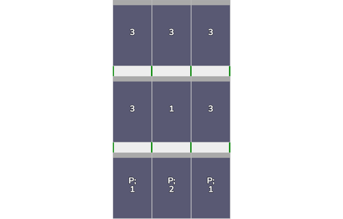Flatfix Fusion  3 rij van 3 panelen Portrait Zwart