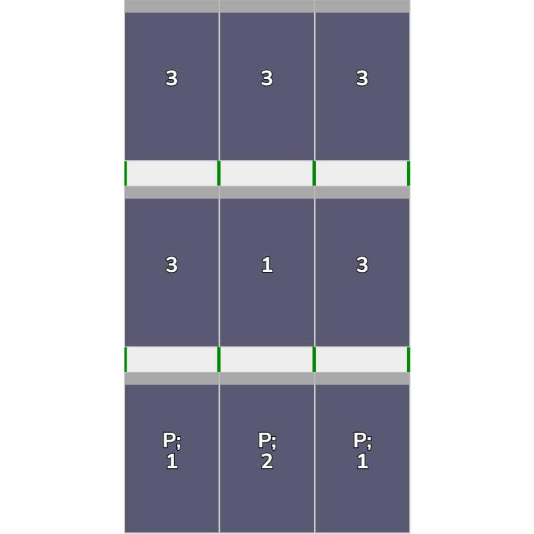 Flatfix Fusion  3 rij van 3 panelen Portrait Zwart