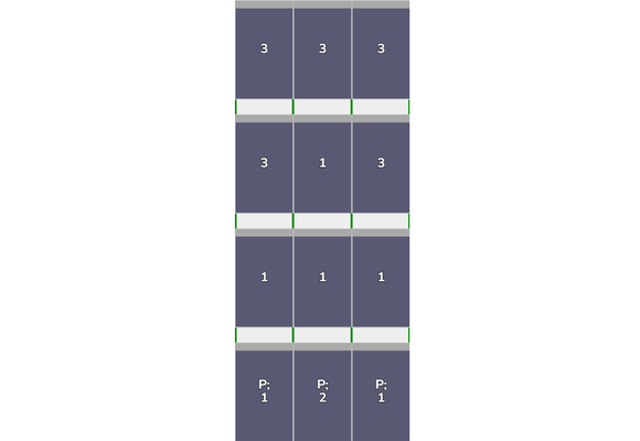 Flatfix Fusion  4 rij van 3 panelen Portrait Zwart