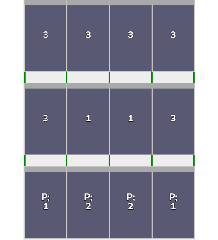 Flatfix Fusion  3 rij van 4 panelen Portrait Zwart