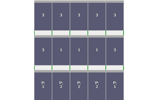 Flatfix Fusion  3 rij van 5 panelen Portrait Zwart