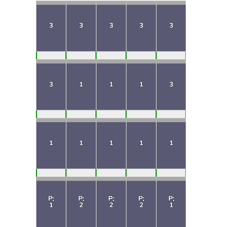 Flatfix Fusion  4 rij van 5 panelen Portrait Zwart