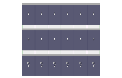 Flatfix Fusion  3 rij van 6 panelen Portrait Zwart