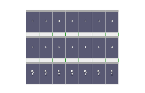 Flatfix Fusion  3 rijen van 7 panelen Portrait Zwart