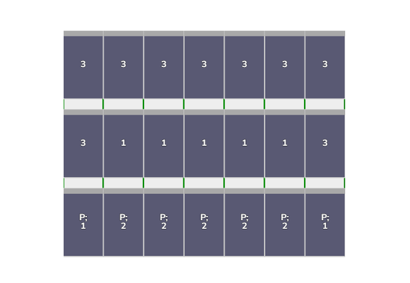 Flatfix Fusion  3 rijen van 7 panelen Portrait Zwart